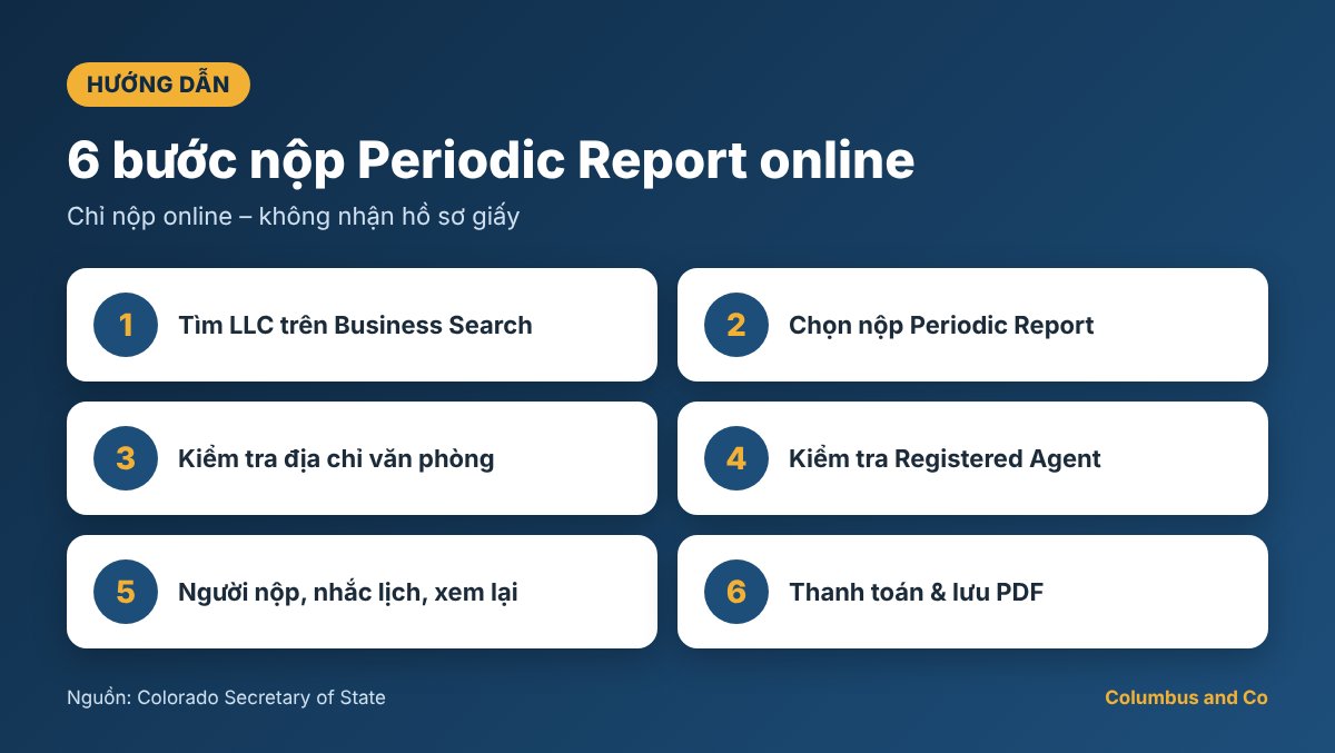 6 bước nộp Periodic Report LLC Colorado online